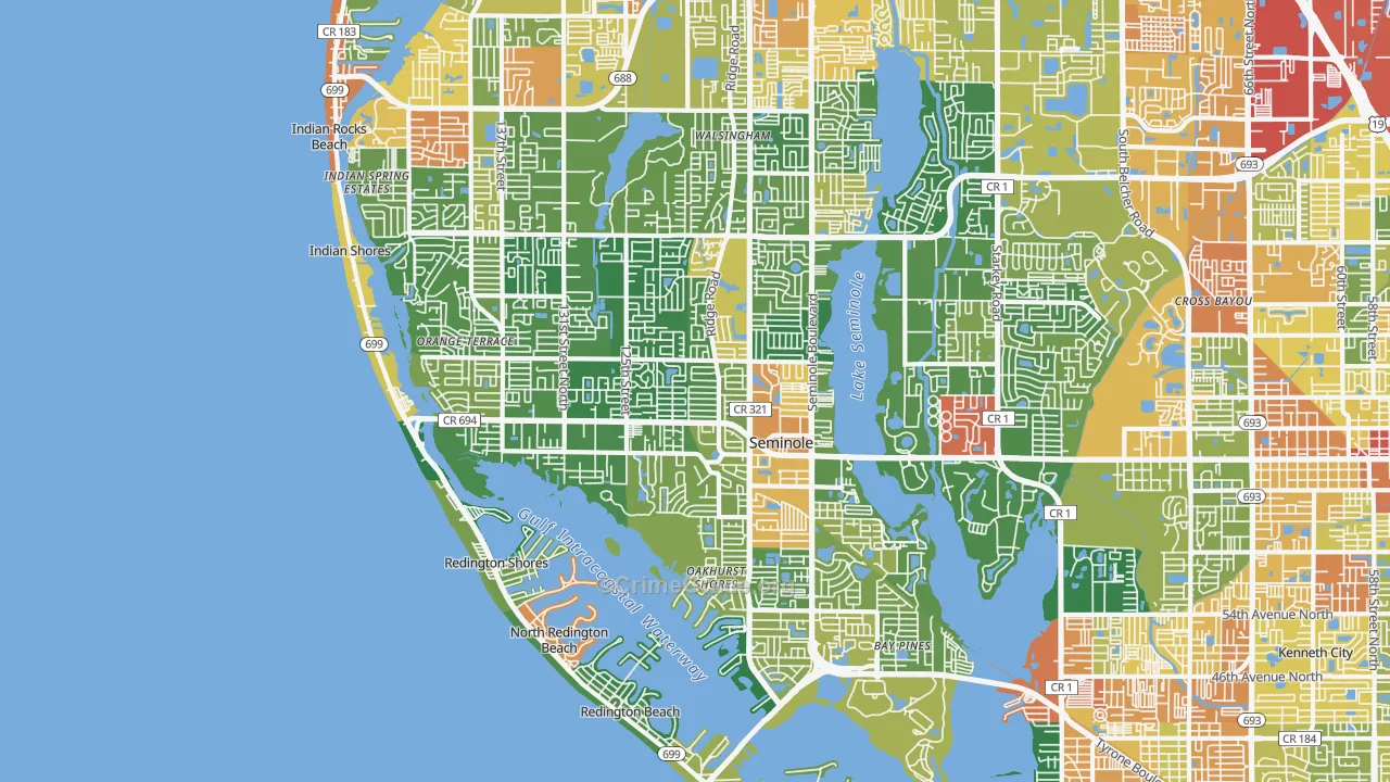 Seminole, FL Map of Assault Rates