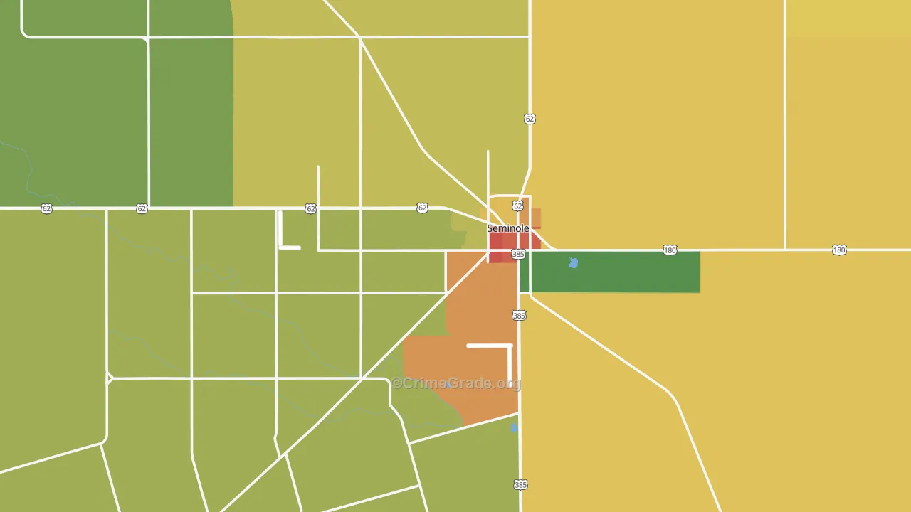 Seminole, TX Map of Assault Rates