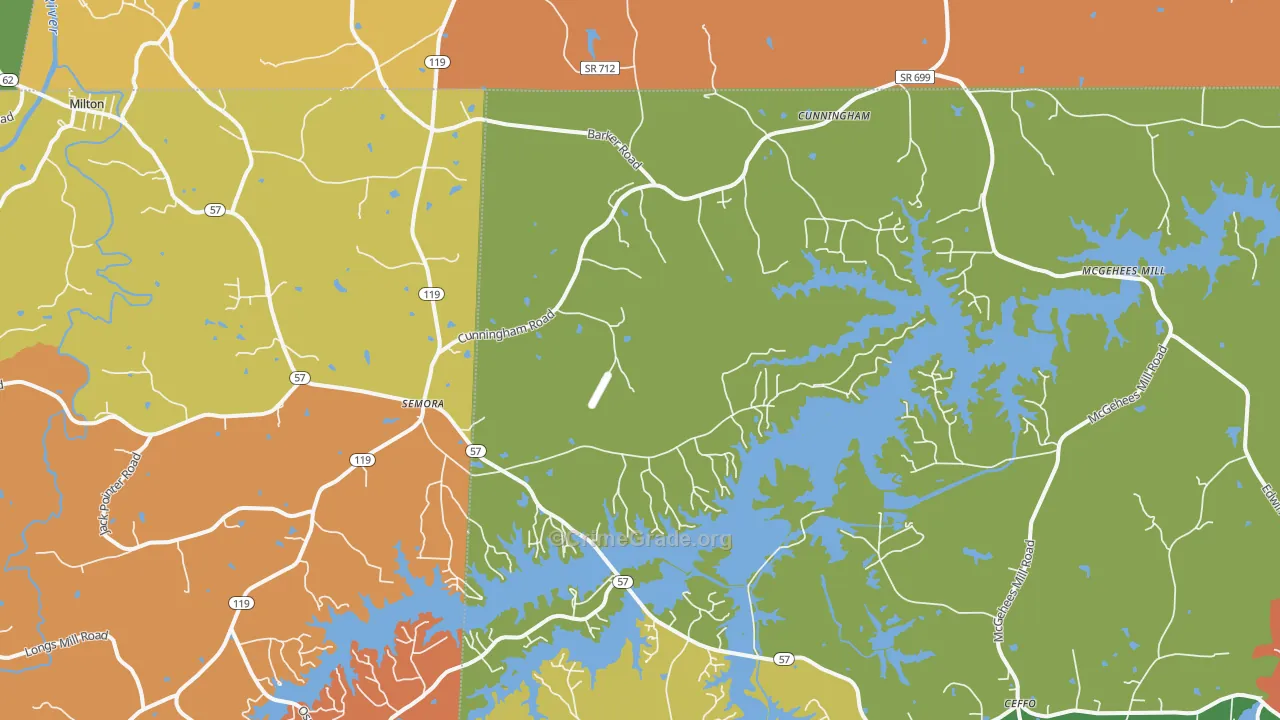 Semora, NC Map of Assault Rates