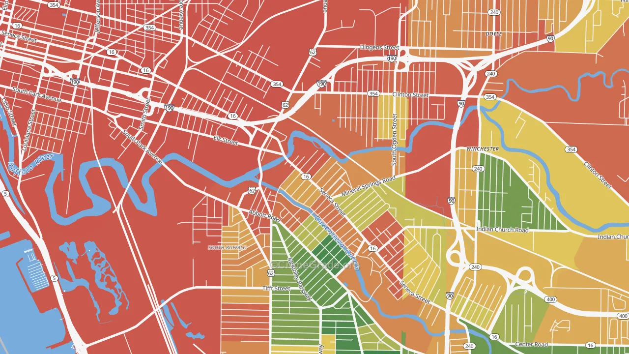 Seneca, Buffalo, NY Map of Assault Rates