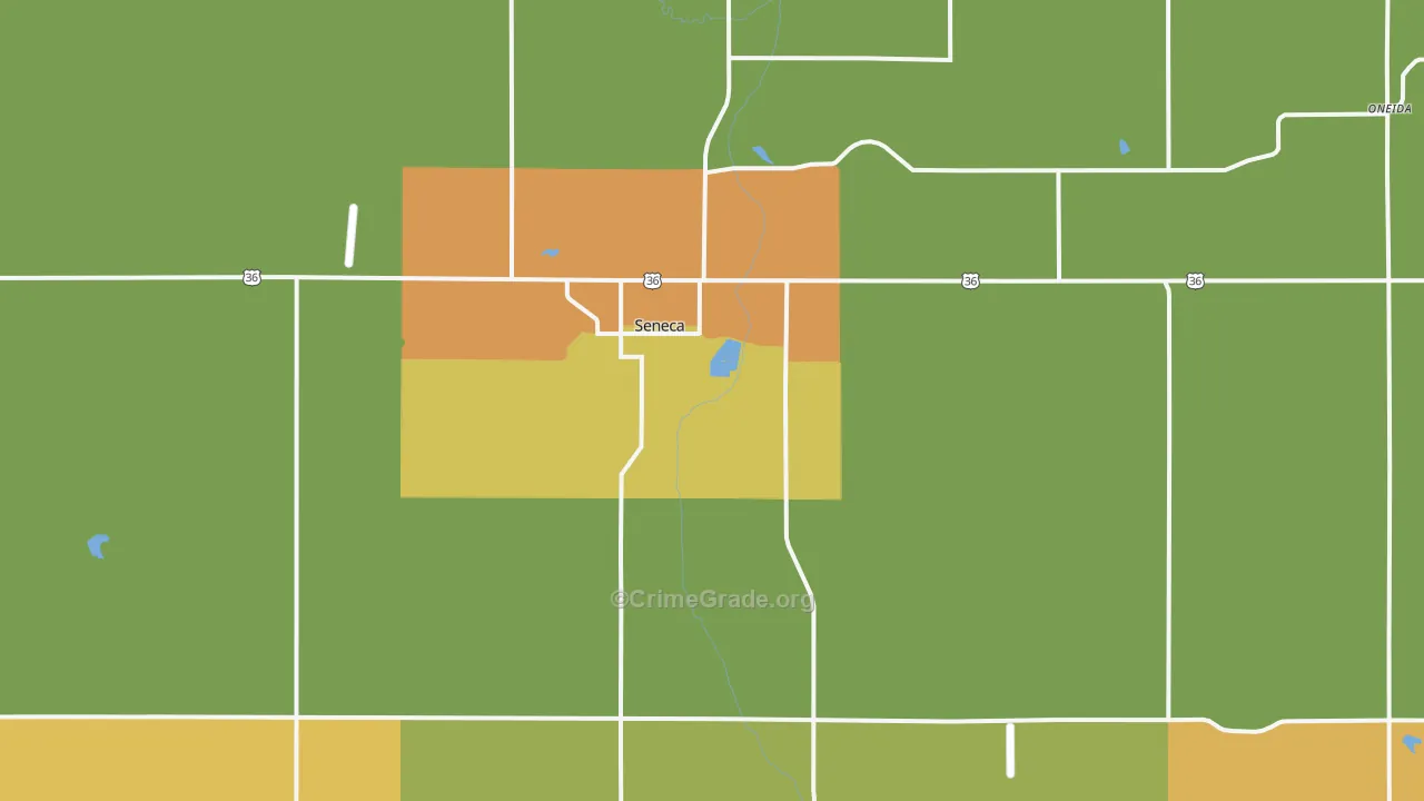 Seneca, KS Map of Assault Rates