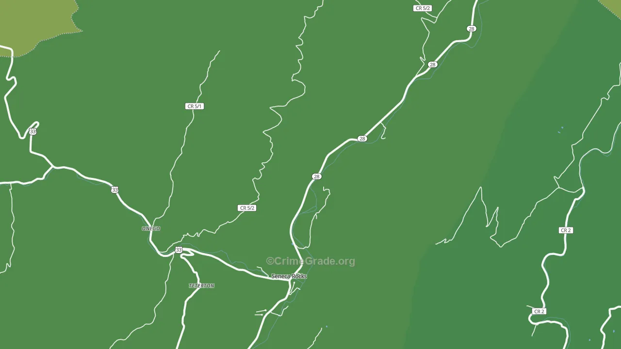 Seneca Rocks, WV Map of Assault Rates