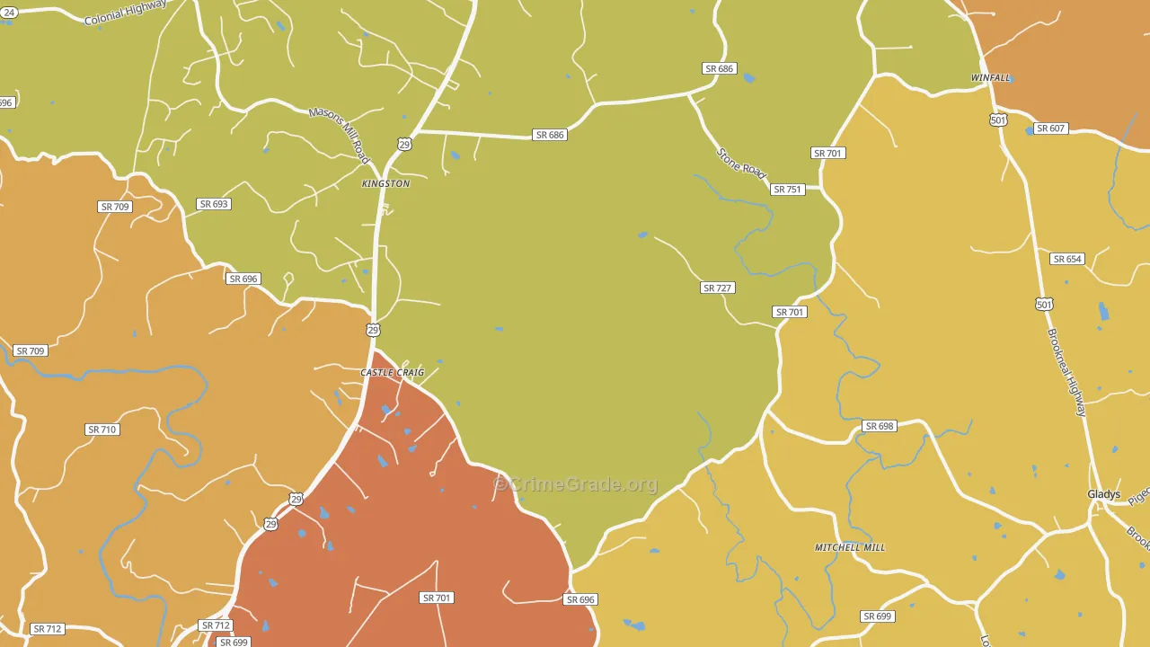 Seneca, VA Map of Assault Rates
