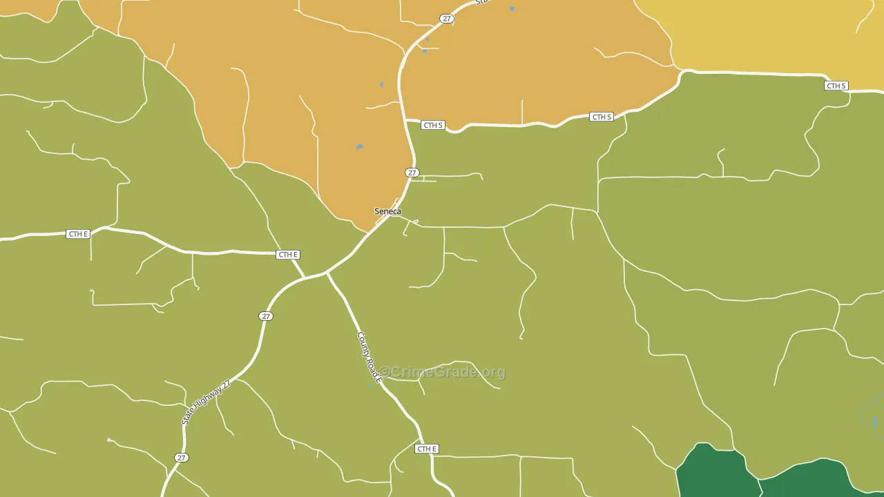 Seneca, WI Map of Assault Rates