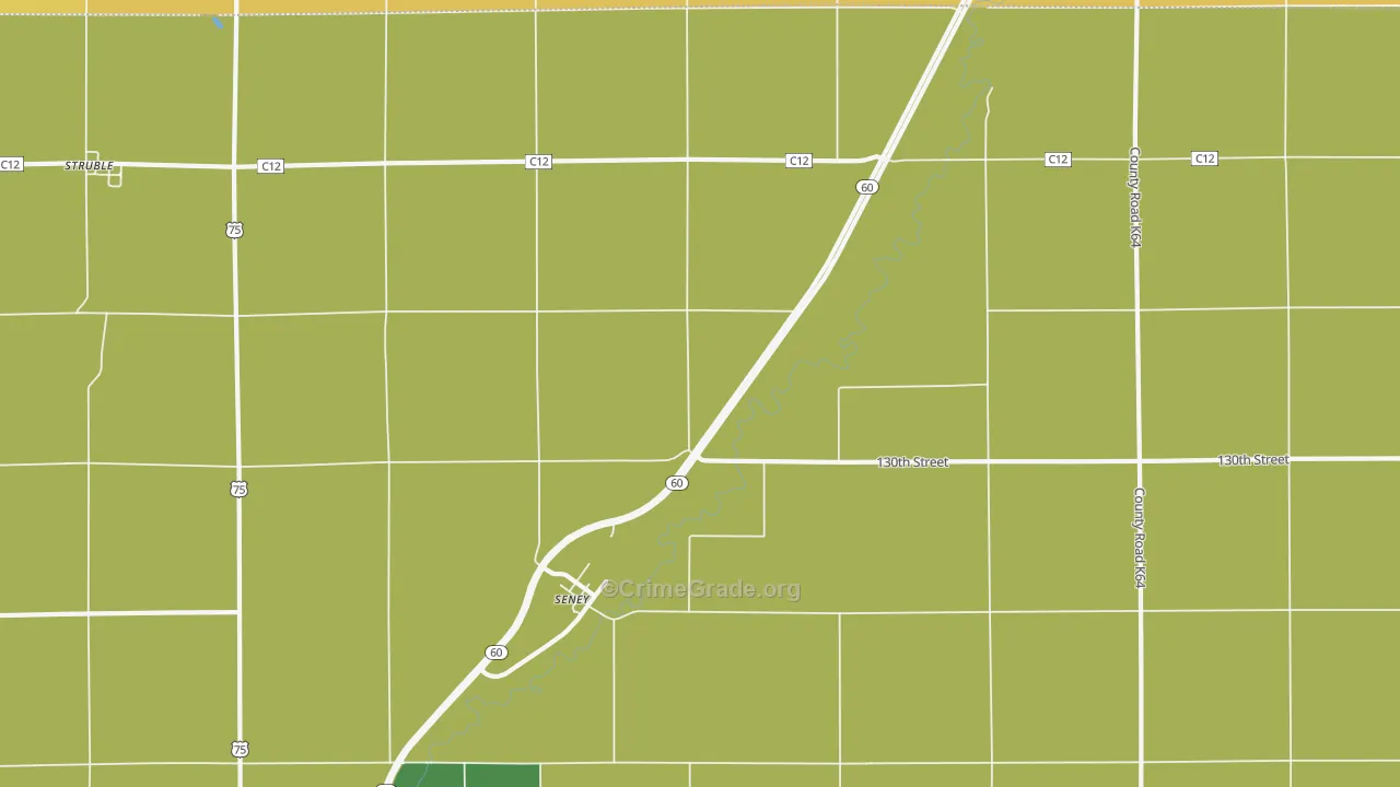 Seney, IA Map of Assault Rates