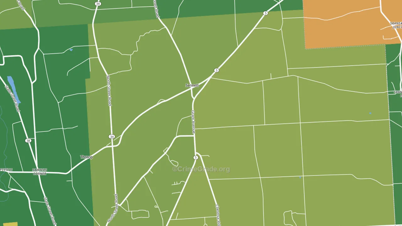 Sennett, NY Map of Assault Rates
