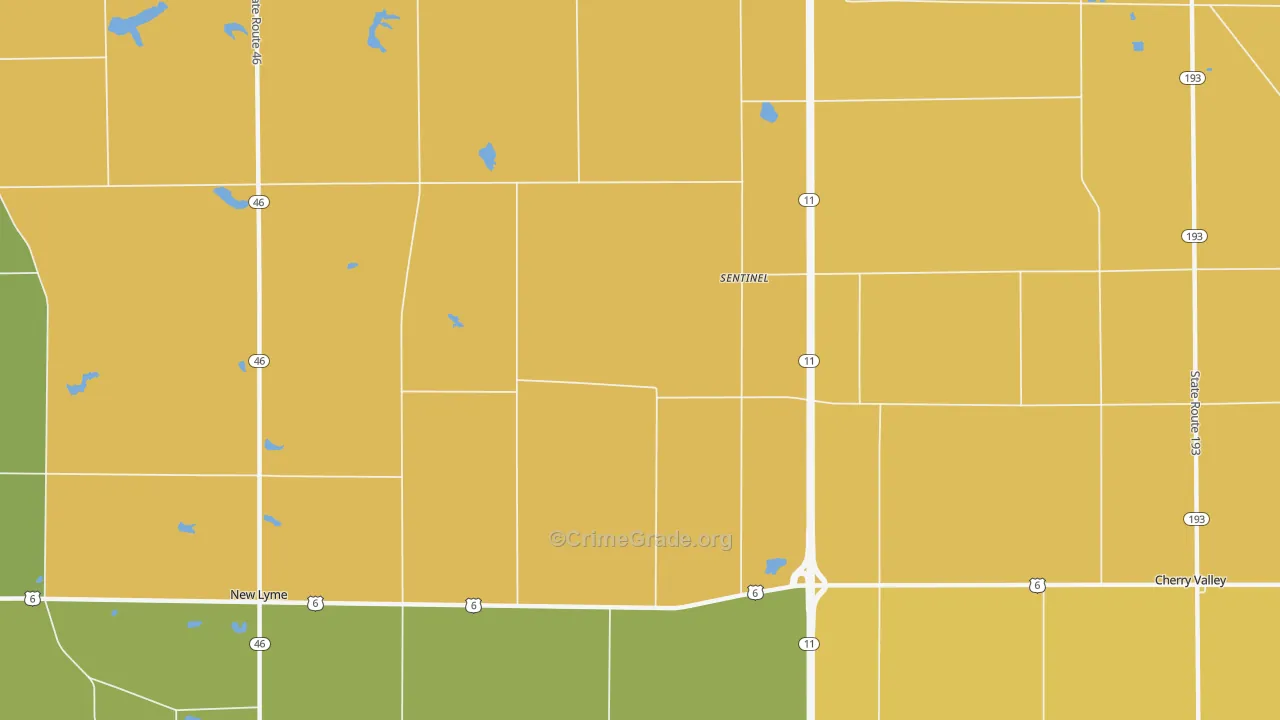 Sentinel, OH Map of Assault Rates