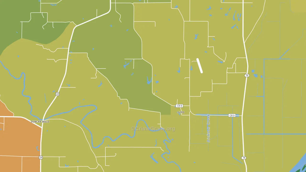 Sepo, IL Map of Assault Rates
