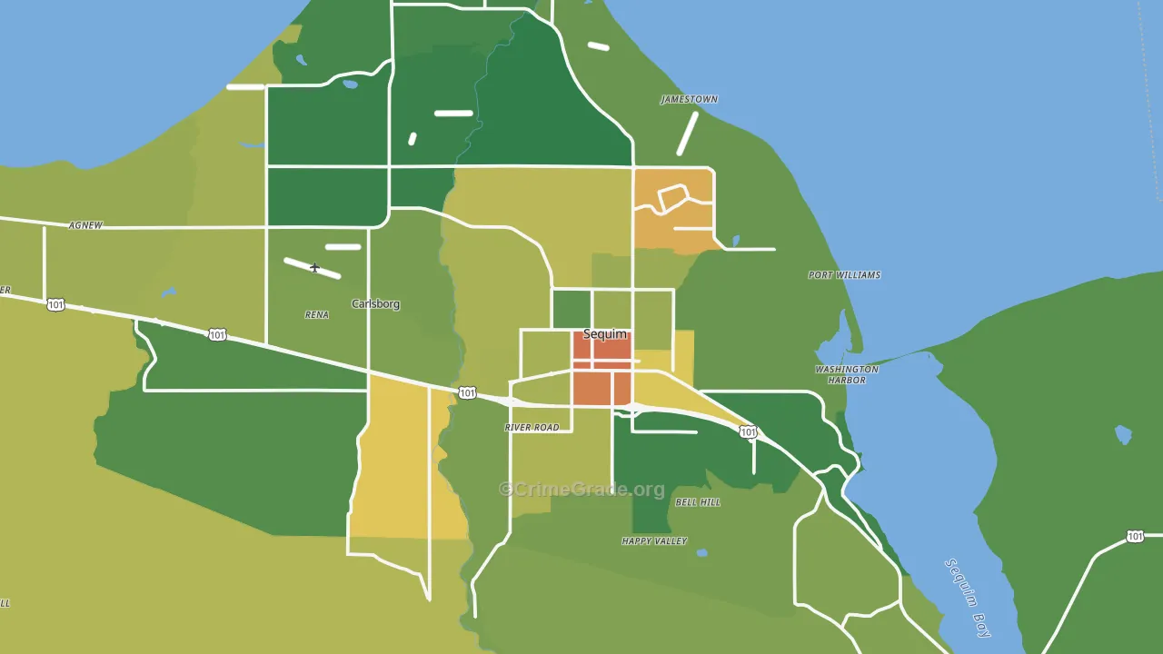 Sequim, WA Map of Assault Rates