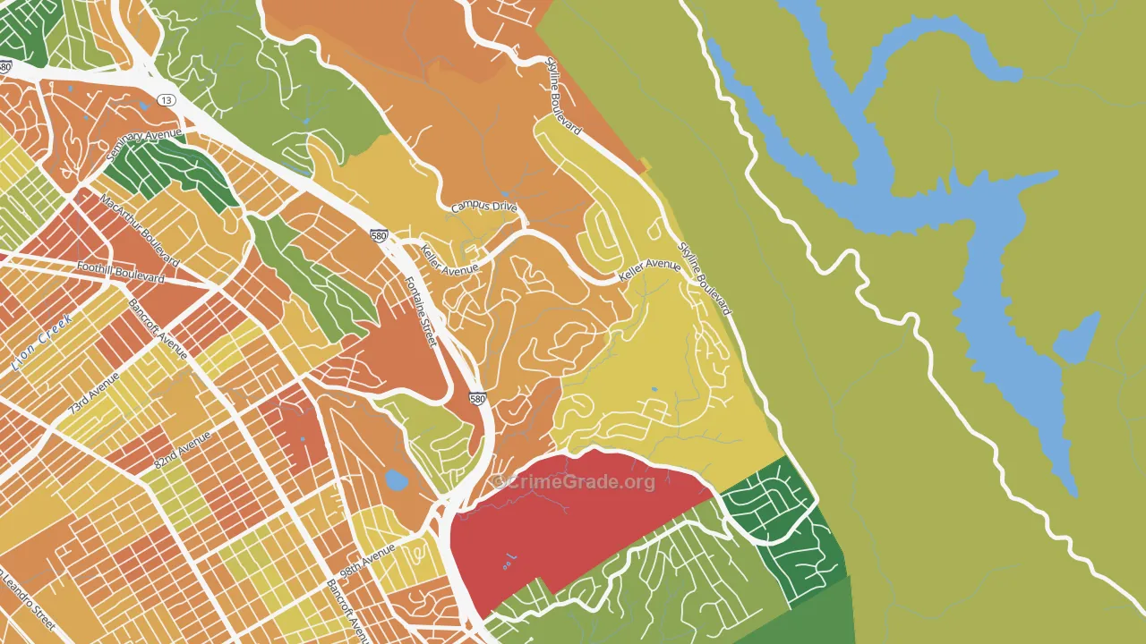 Sequoyah, Oakland, CA Map of Assault Rates