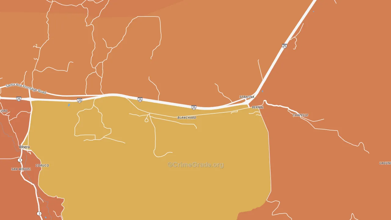 Serafina, NM Map of Assault Rates