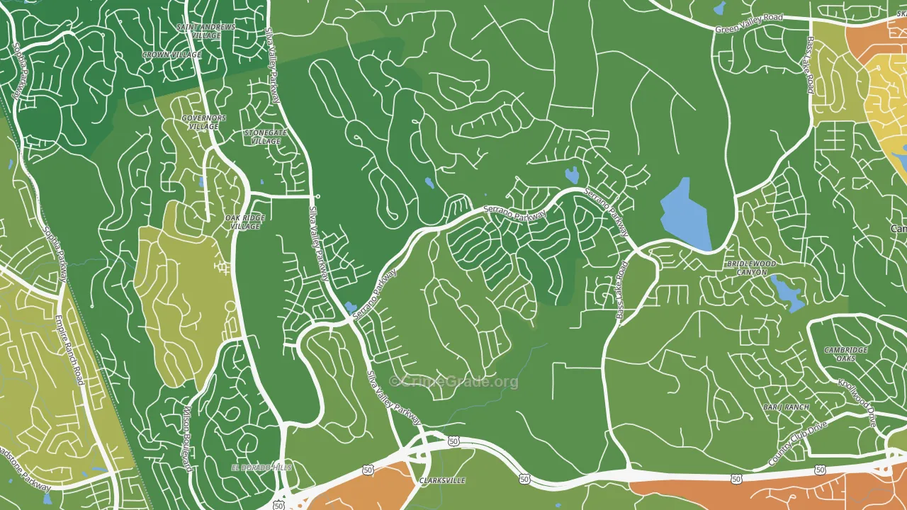 Serrano Village, El Dorado Hills, CA Map of Assault Rates