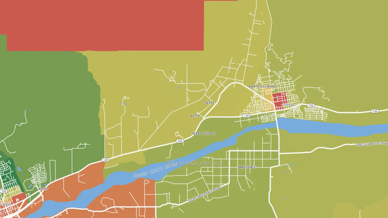 Sespe, CA Map of Assault Rates