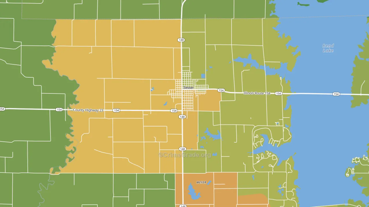 Sesser, IL Map of Assault Rates