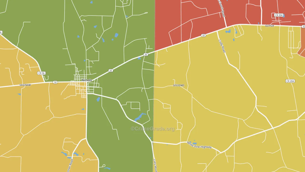 Sessoms, GA Map of Assault Rates