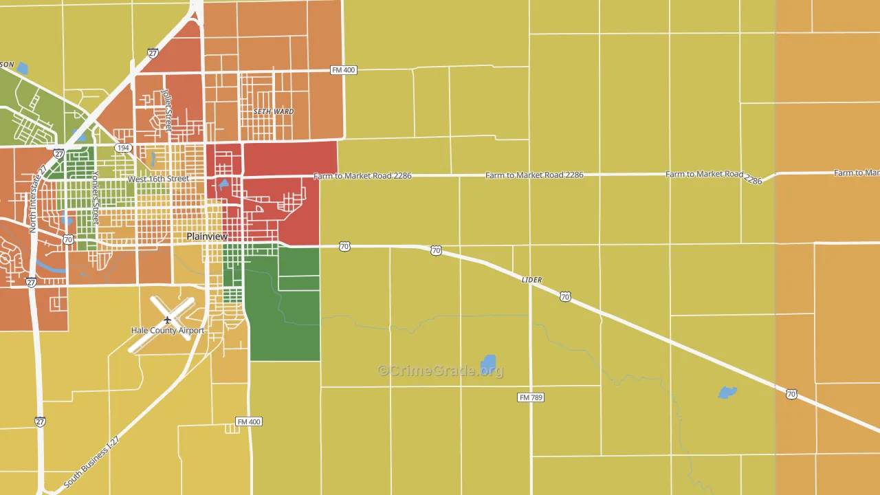 Seth Ward, TX Map of Assault Rates