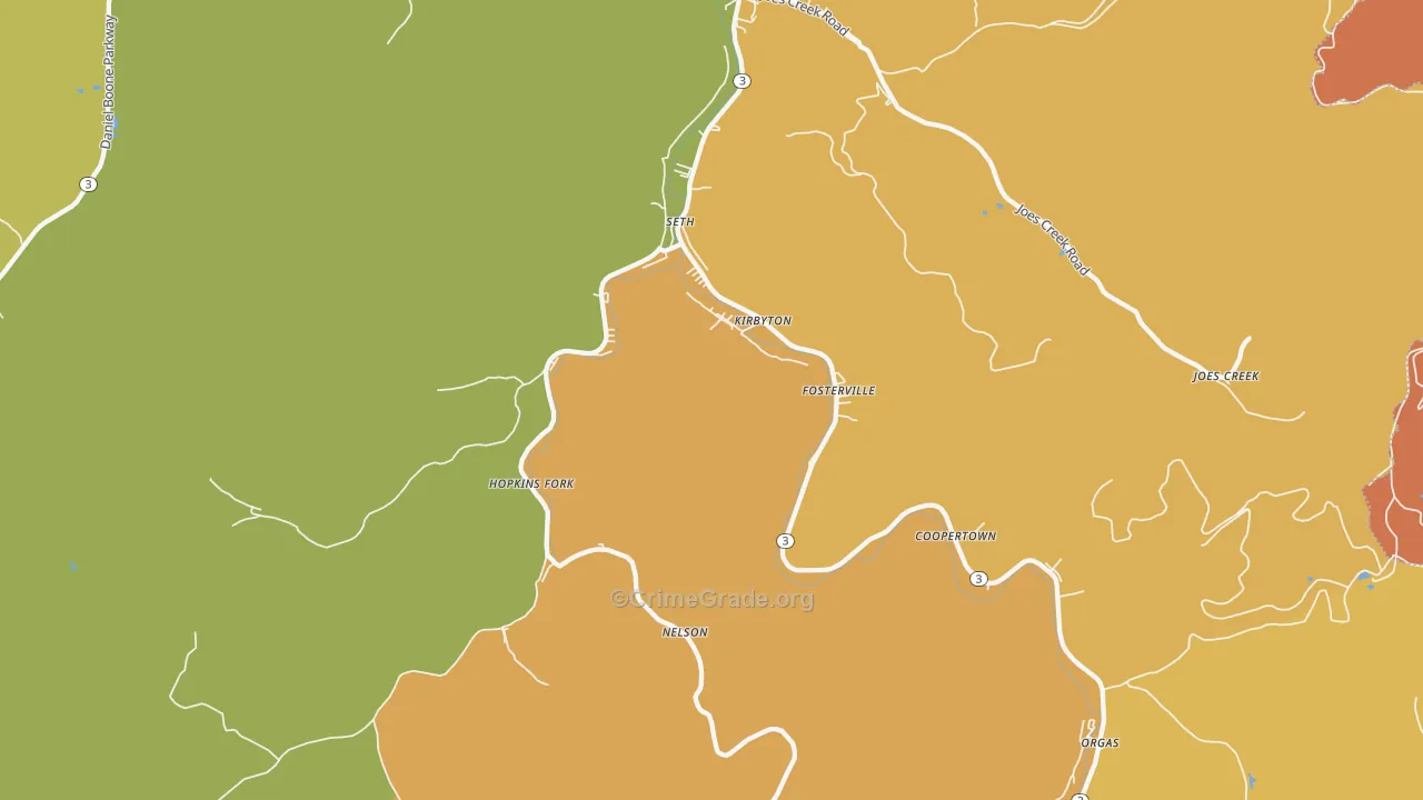 Seth, WV Map of Assault Rates