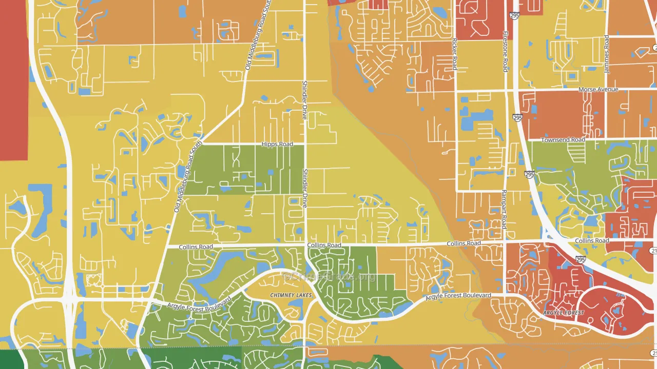 Settlers Landing, Jacksonville, FL Map of Assault Rates