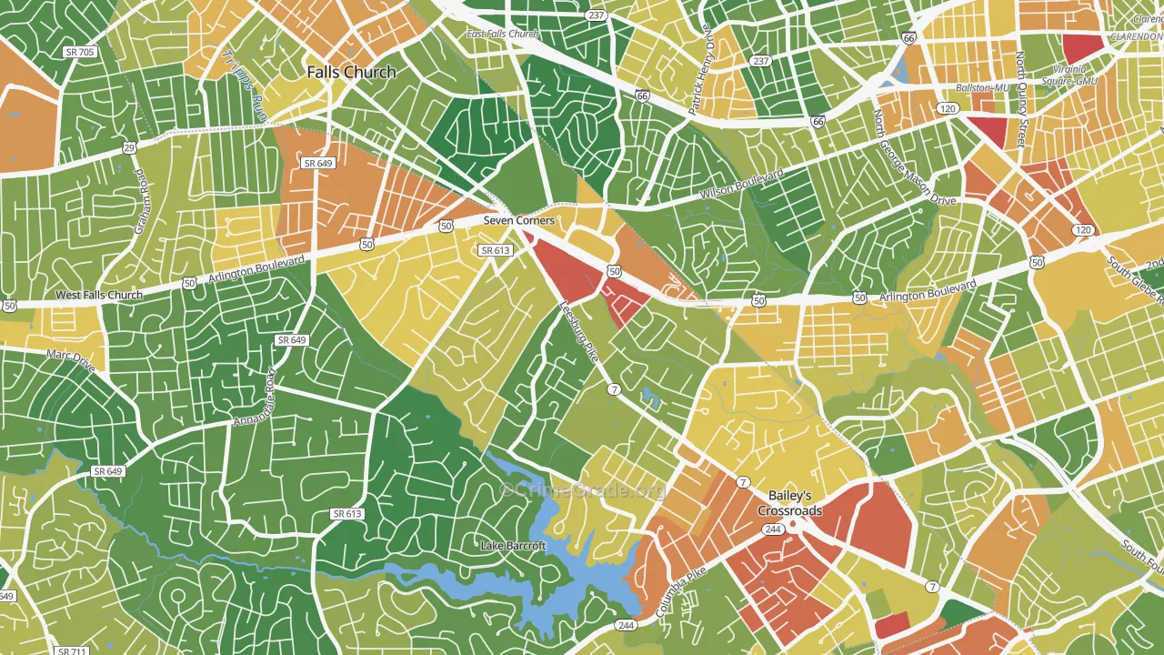 Seven Corners, VA Map of Assault Rates