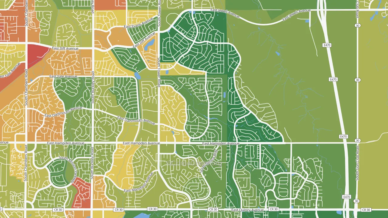 Seven Hills, Aurora, CO Map of Assault Rates