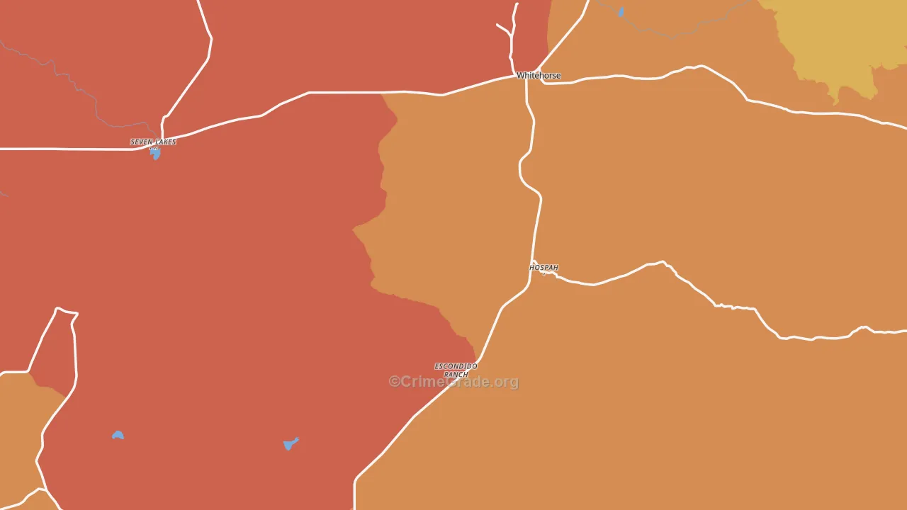 Seven Lakes, NM Map of Assault Rates