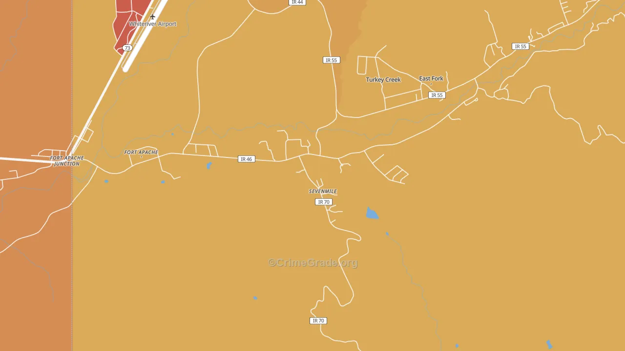 Seven Mile, AZ Map of Assault Rates