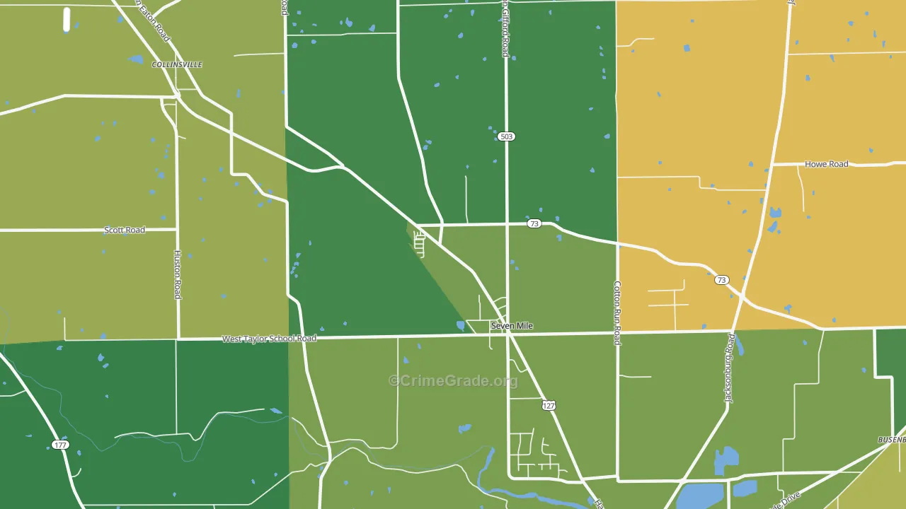 Seven Mile, OH Map of Assault Rates