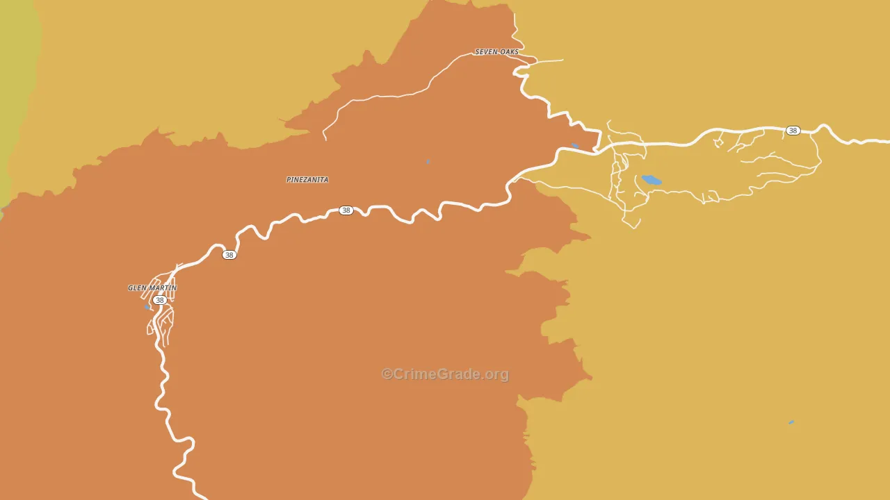 Seven Oaks, CA Map of Assault Rates
