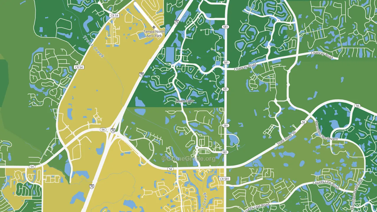 Seven Oaks, Wesley Chapel, FL Map of Assault Rates