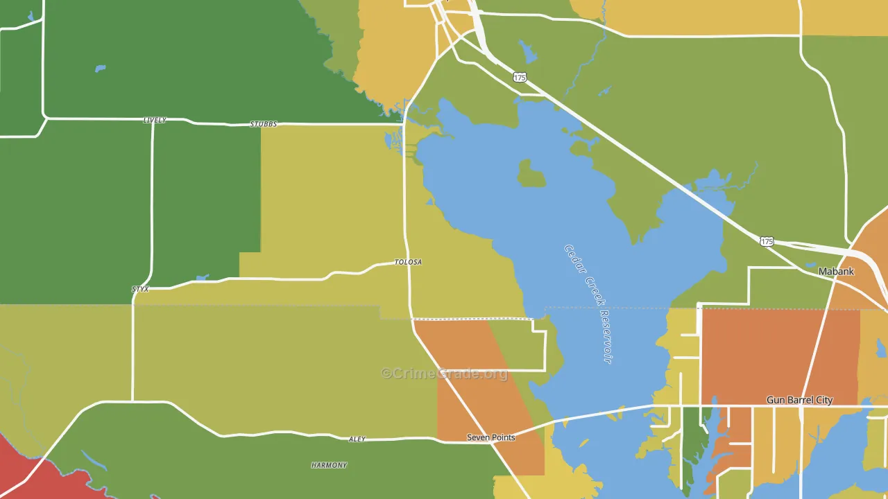 Seven Points, TX Map of Assault Rates
