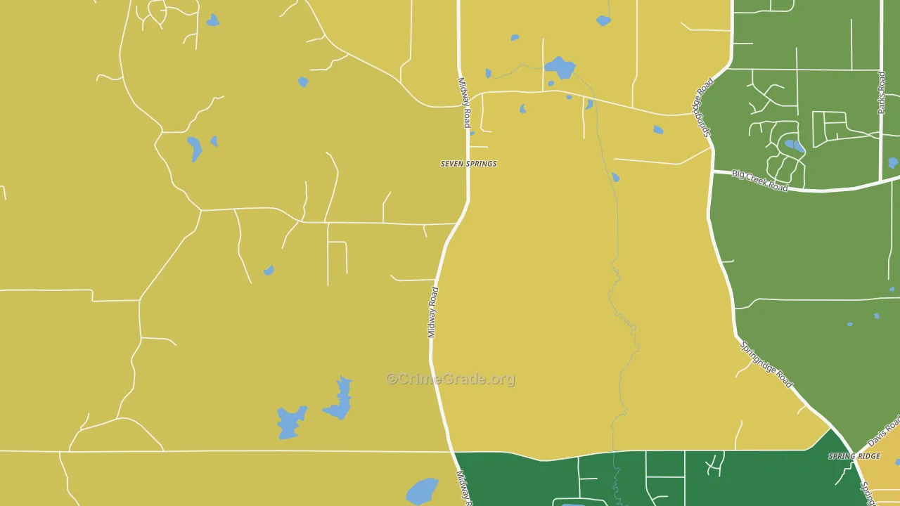 Seven Springs, MS Map of Assault Rates