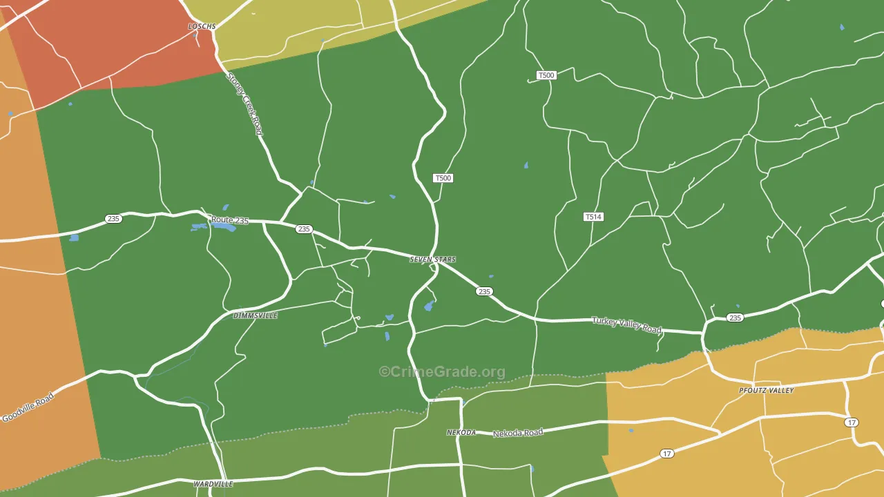 Seven Stars, PA Map of Assault Rates