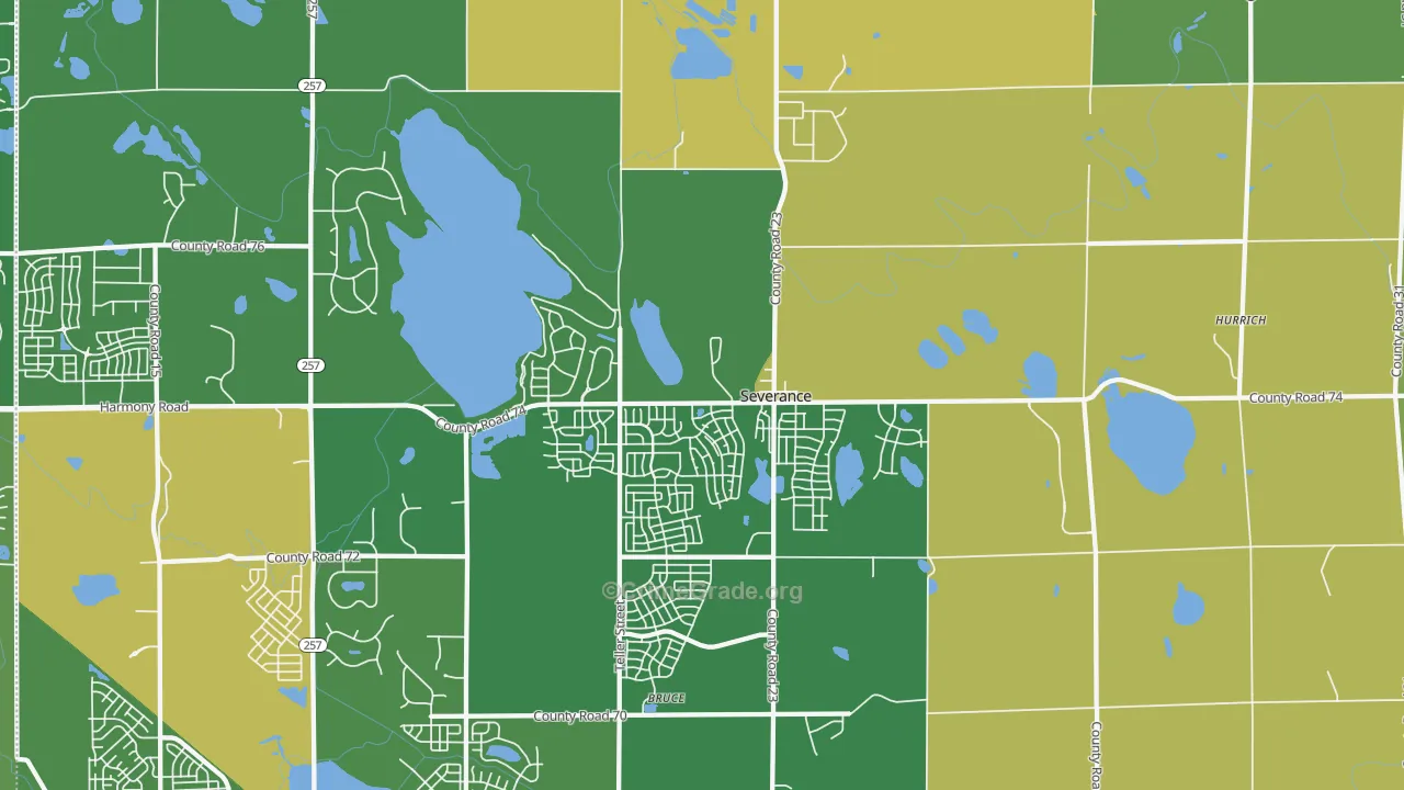 Severance, CO Map of Assault Rates
