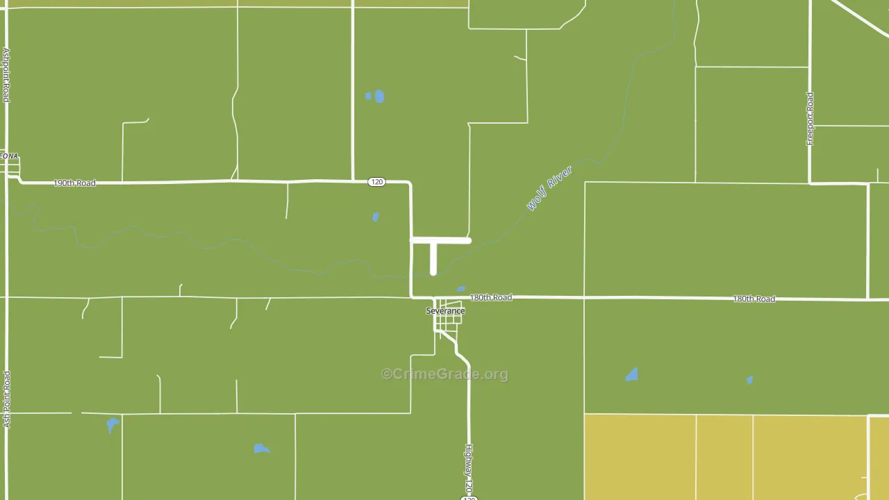 Severance, KS Map of Assault Rates