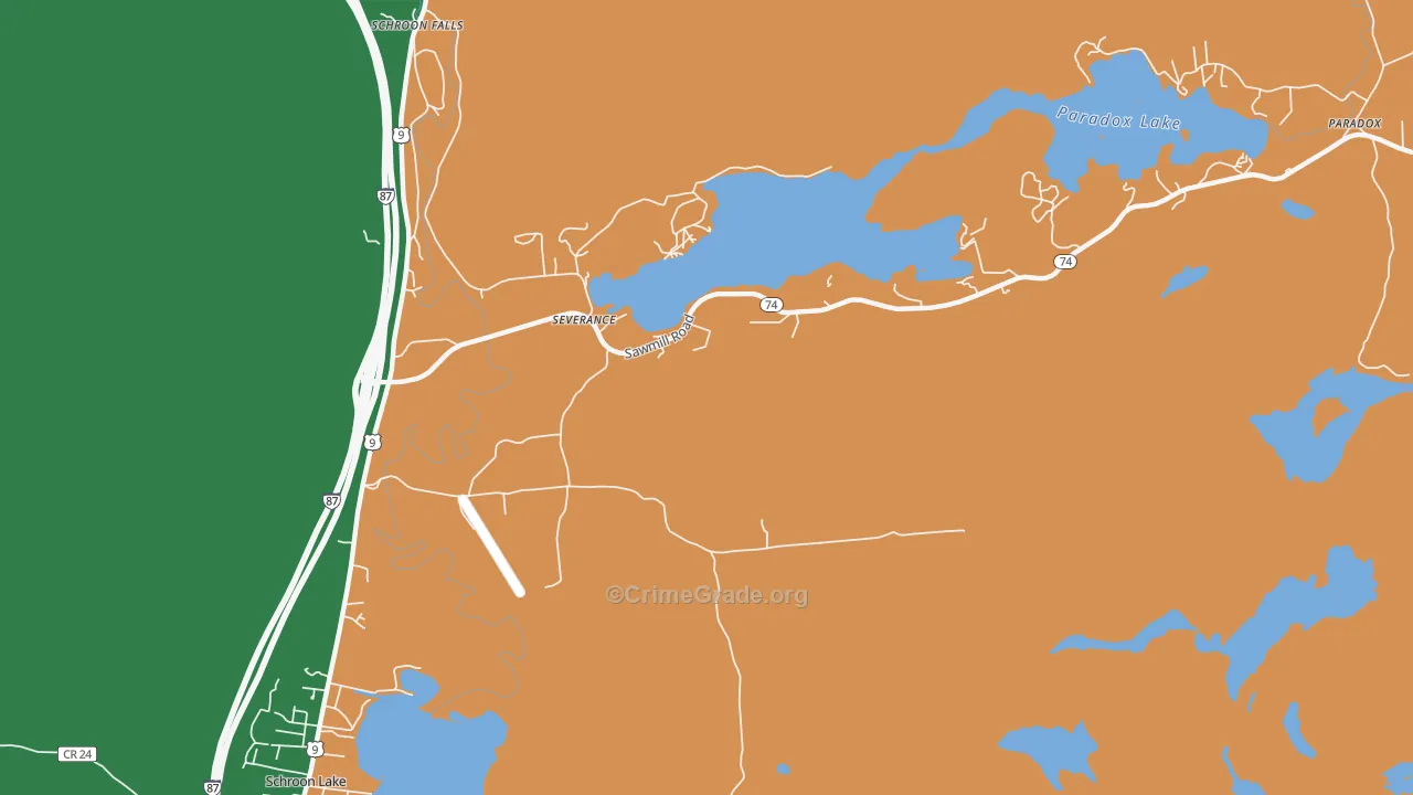 Severance, NY Map of Assault Rates