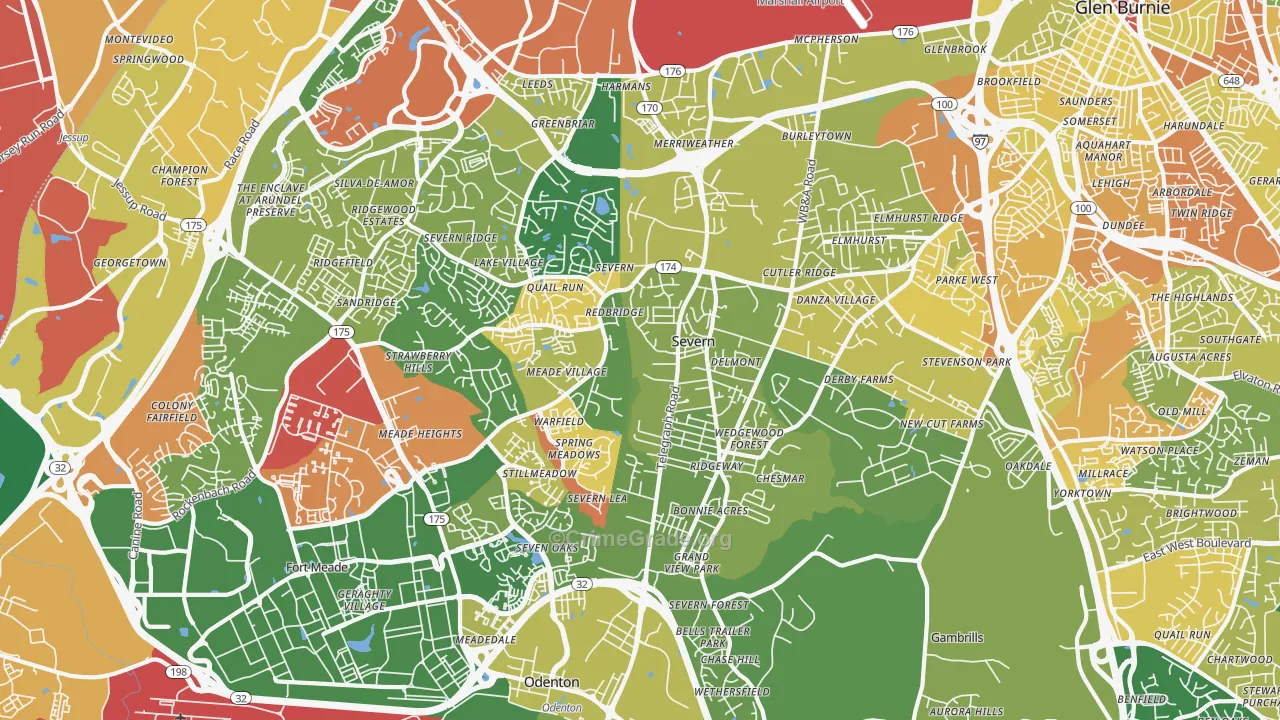 Severn, MD Map of Assault Rates