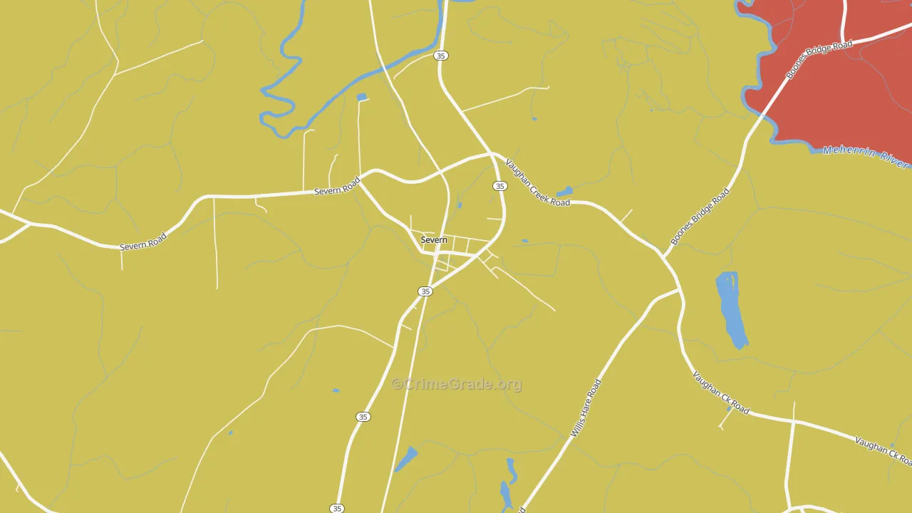 Severn, NC Map of Assault Rates
