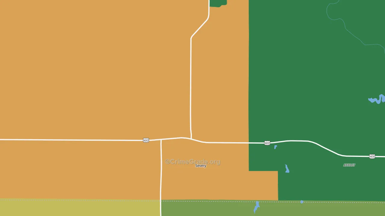 Severy, KS Map of Assault Rates