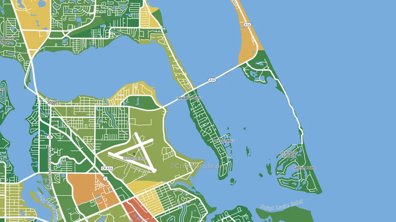 Sewalls Point, FL Map of Assault Rates
