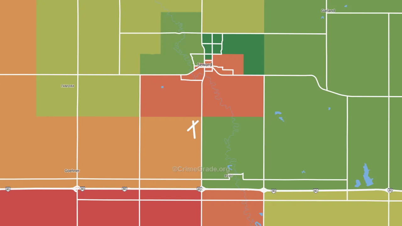 Seward County, NE Map of Assault Rates
