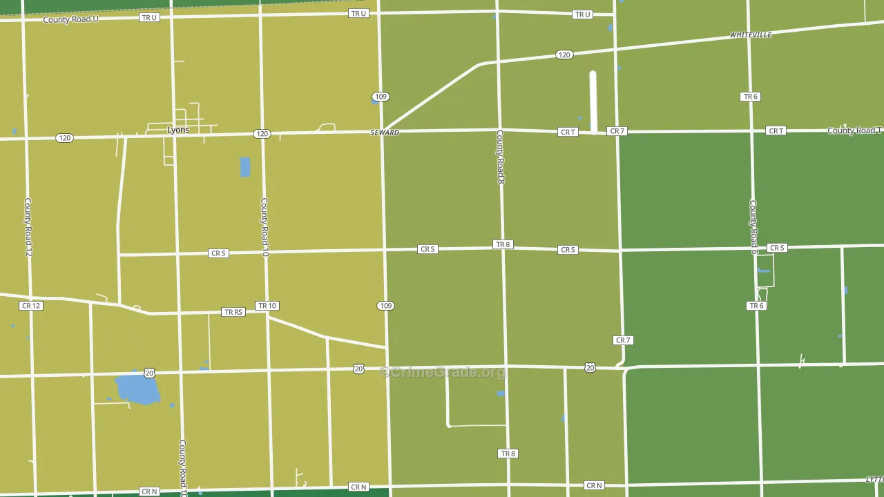 Seward, OH Map of Assault Rates