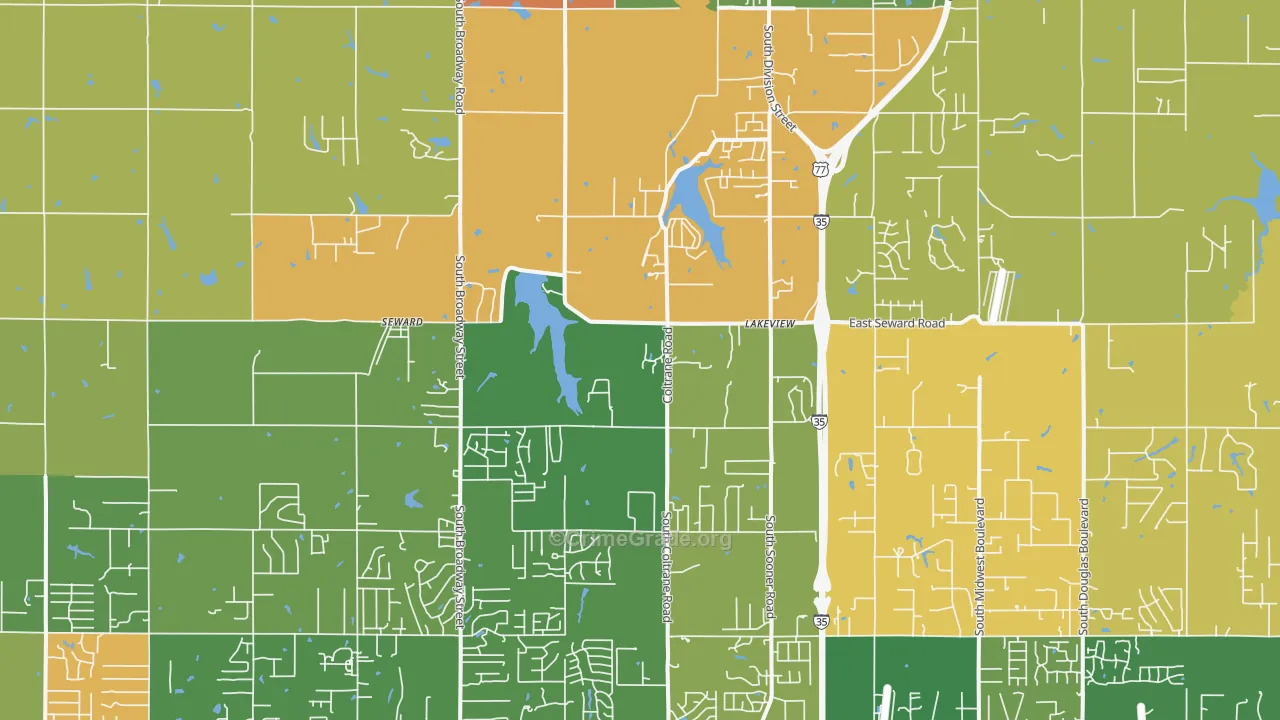 Seward, OK Map of Assault Rates