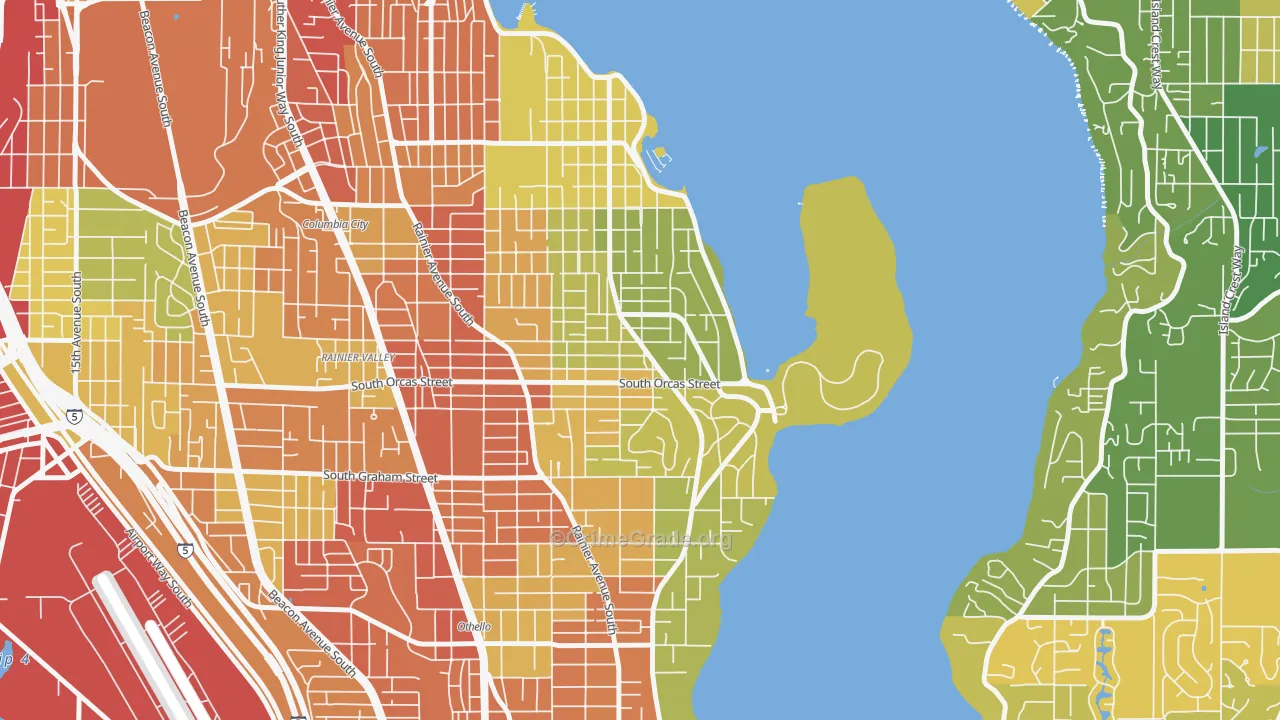 Seward Park, Seattle, WA Map of Assault Rates