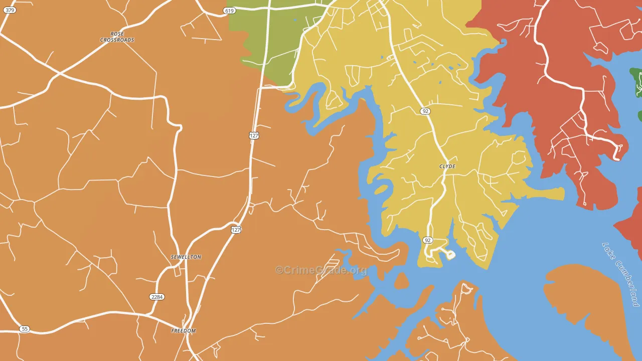 Sewellton, KY Map of Assault Rates