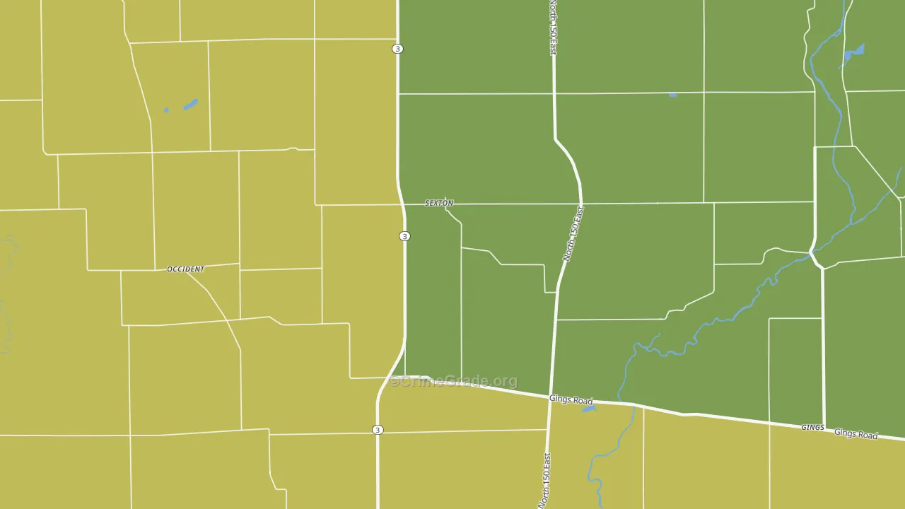 Sexton, IN Map of Assault Rates