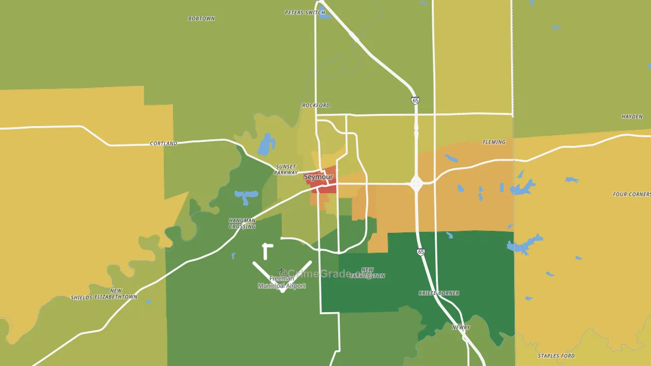 Seymour, IN Map of Assault Rates
