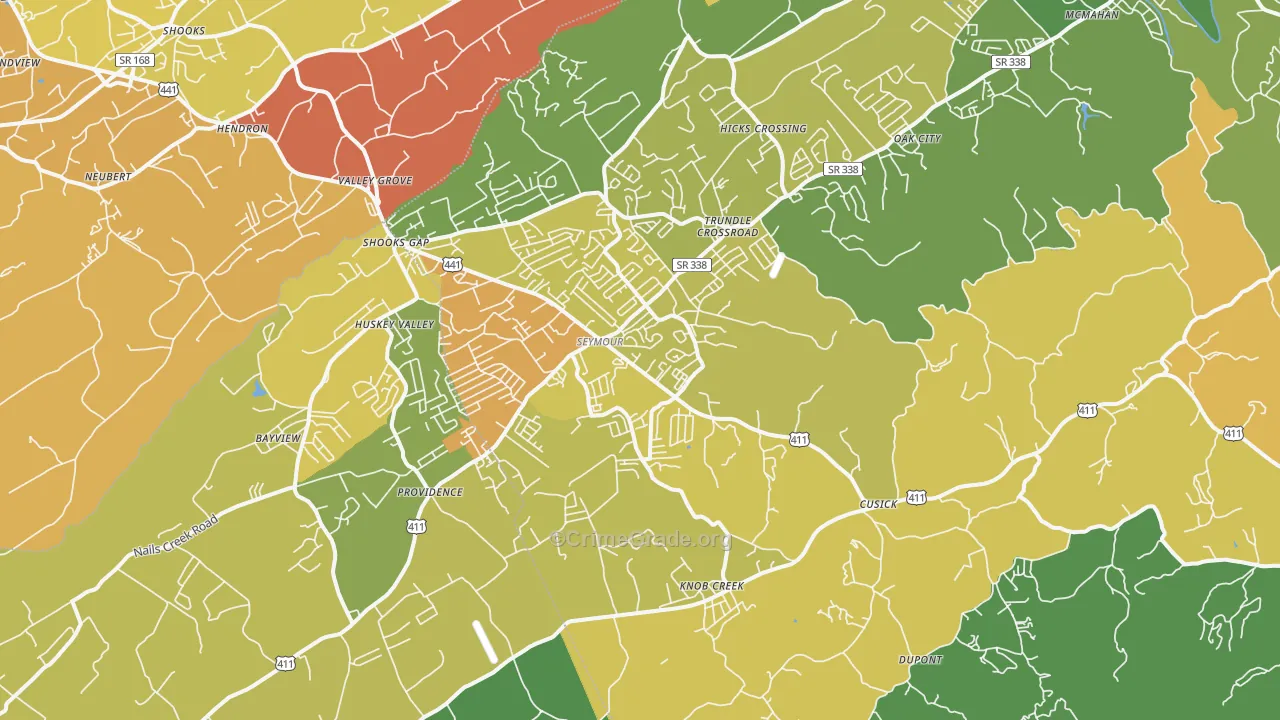 Seymour, TN Map of Assault Rates