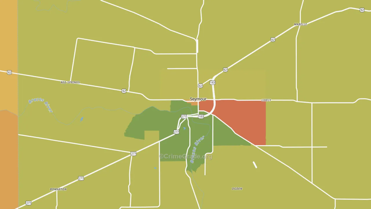 Seymour, TX Map of Assault Rates