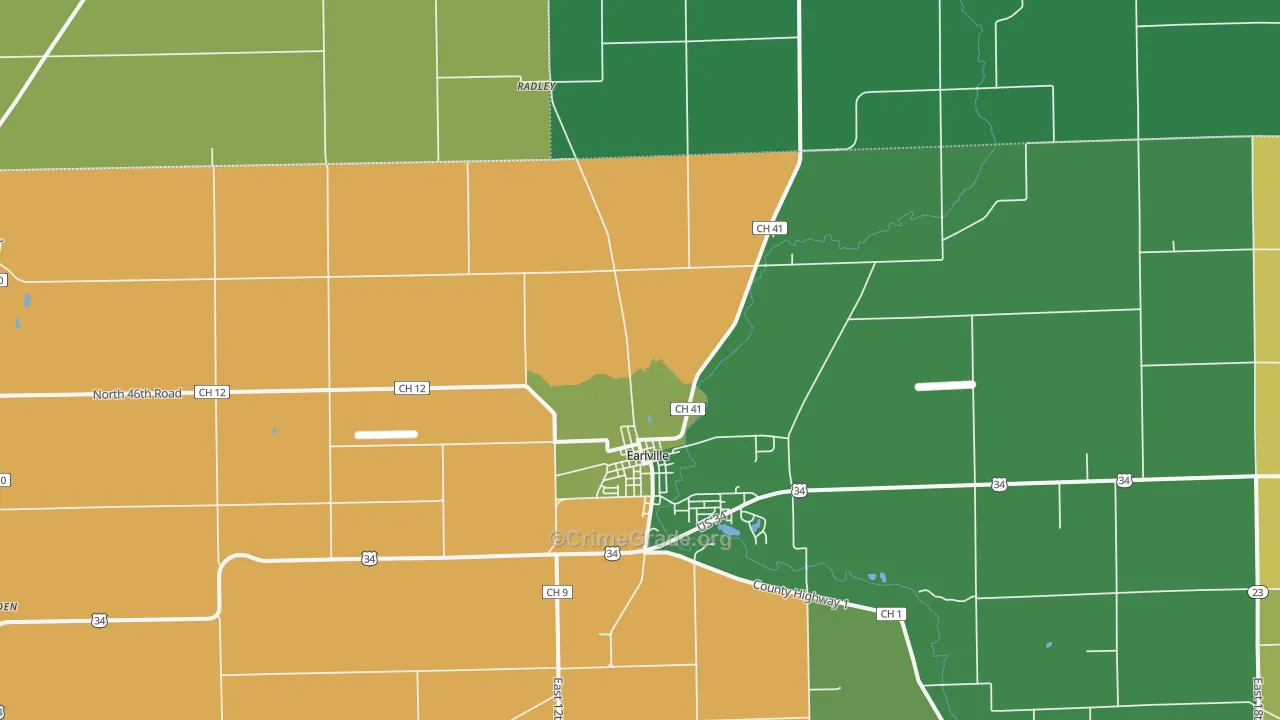 Shabbona Grove, IL Map of Assault Rates