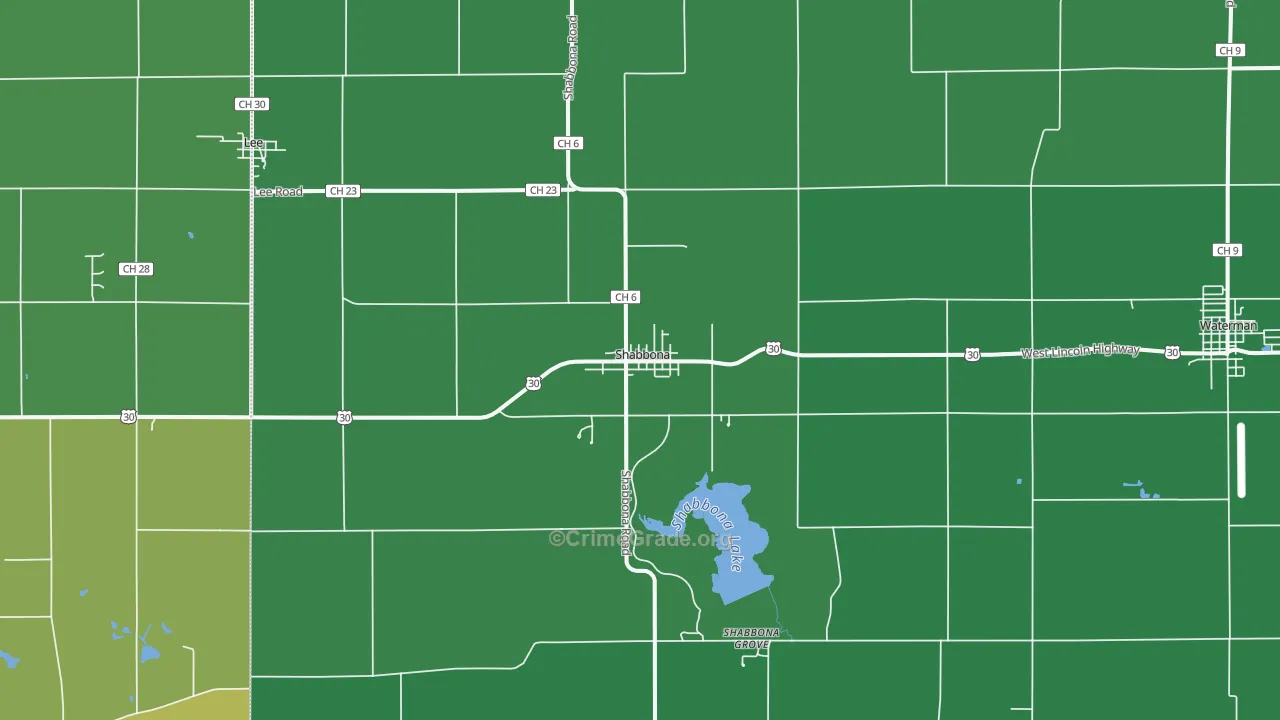 Shabbona, IL Map of Assault Rates